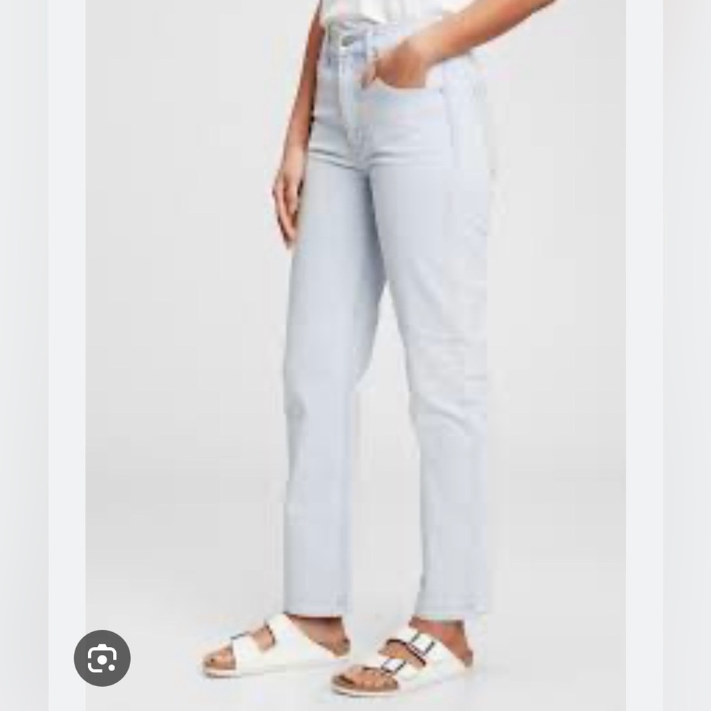 GAP Women's Sky High Straight Leg Light Blue Jeans